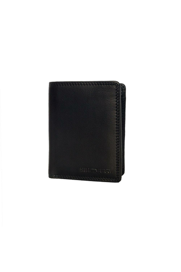 Hill Burry RFID vertical leather wallet black