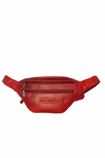 Hill Burry leather bum bag in red