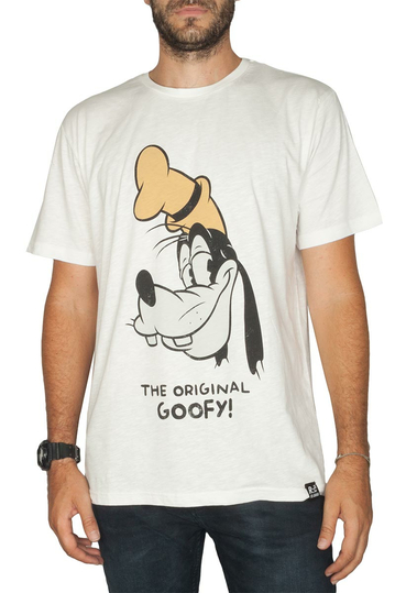 Re:Covered Disney Goofy slub t-shirt ecru