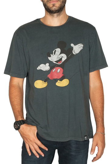 Re:Covered Disney Mickey Posing t-shirt washed grey