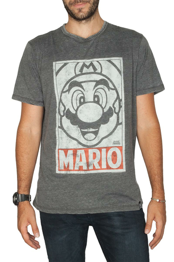 Re:Covered Super Mario tonal face t-shirt charcoal