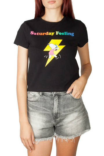 Scout x Peanuts cropped t-shirt black