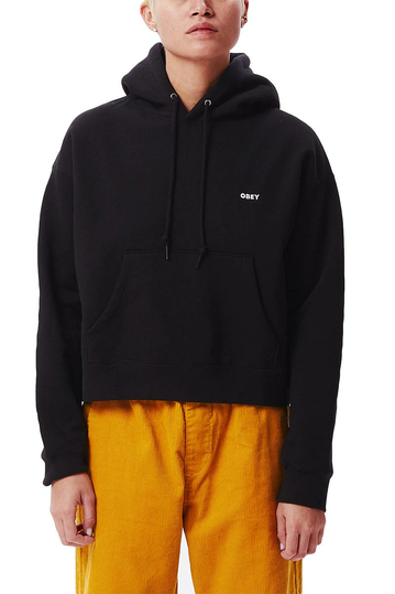 Obey Bold cropped hoodie black