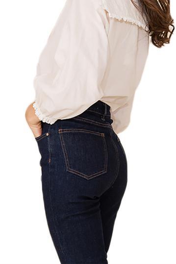 Oraije high waist regular flare jeans raw blue