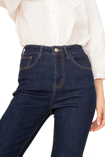 Oraije high waist regular flare jeans raw blue