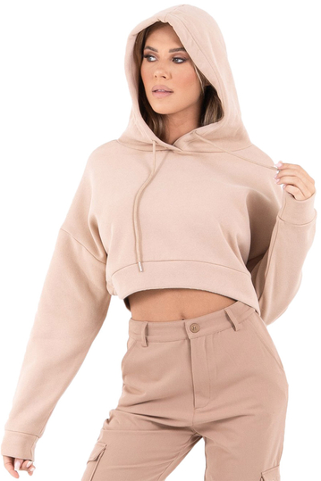 Sixth June cropped hoodie beige