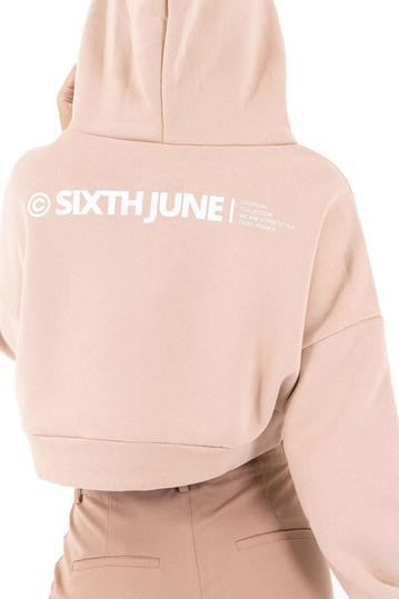 Sixth June cropped hoodie beige
