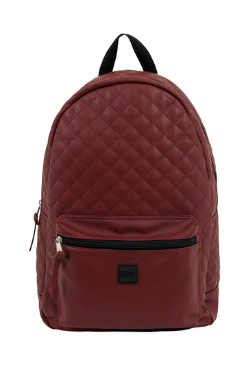 Urban Classics quilted PU backpack burgundy