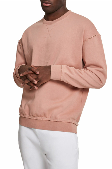 Urban Classics oversized open edge sweatshirt amber