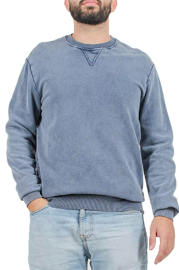 Men's sweatshirt stone wash blue