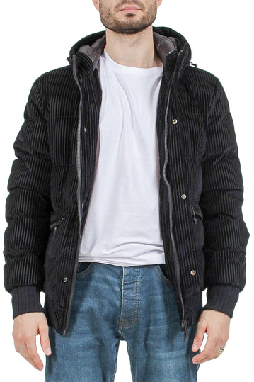 Ανδρικό κοτλέ μπουφάν με κουκούλα