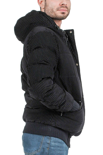 Ανδρικό κοτλέ μπουφάν με κουκούλα