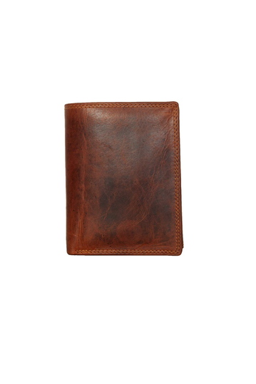 Black Buck leather vertical wallet natural - RFID