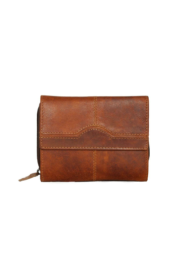Black Buck leather wallet natural brown - RFID