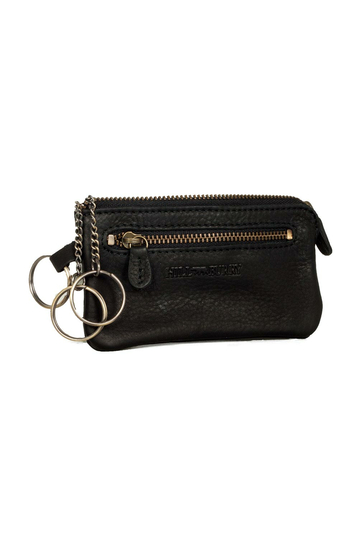 Hill Burry leather coin pouch with key chain black
