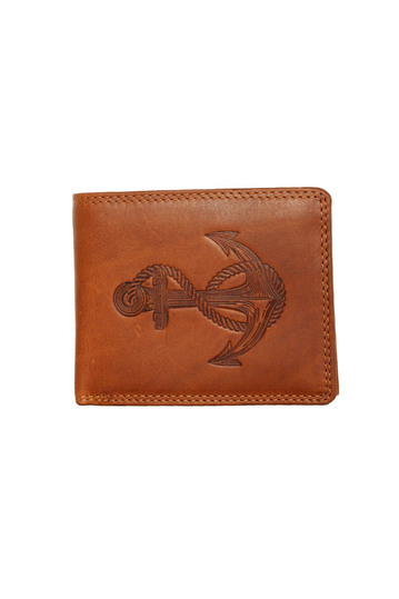 Hill Burry leather wallet with anchor embossed - RFID