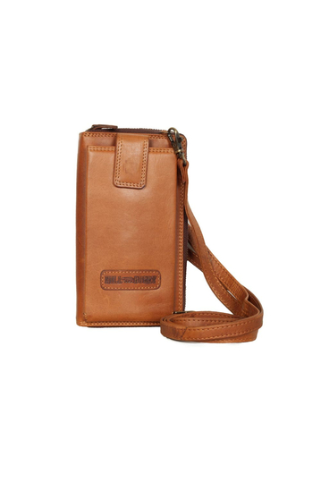 Hill Burry cross body leather wallet brown - RFID