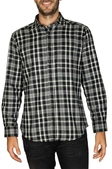 J.T. Ascott checked flannel shirt grey/black