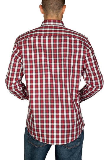 J.T. Ascott καρό πουκάμισο κόκκινο/λευκό