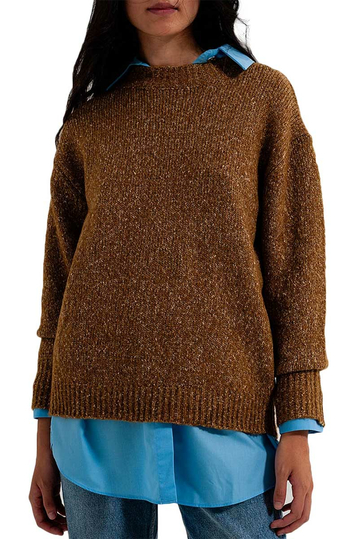 Q2 mottled sweater brown