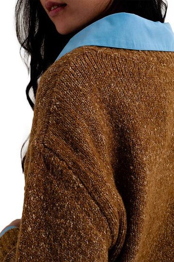 Q2 μελανζέ πουλόβερ καφέ