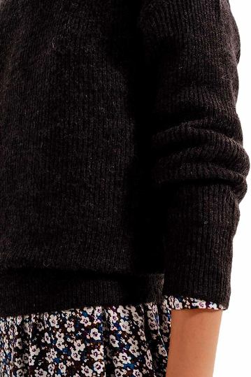 Q2 πουλόβερ σκούρο καφέ