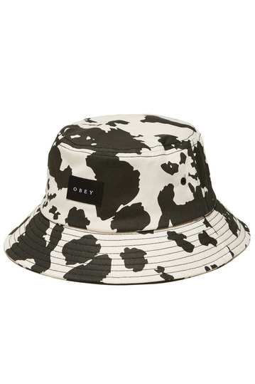 Obey Sal bucket hat black cow print