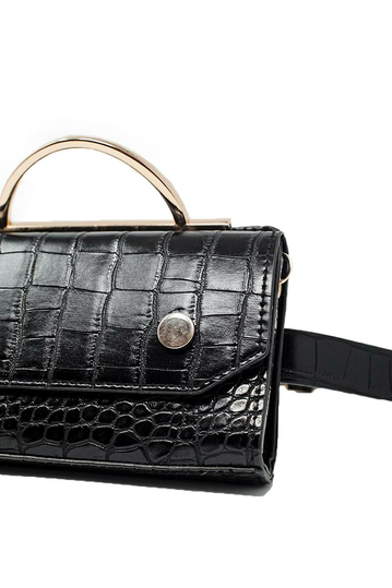 Q2 Leather-look waist bag black