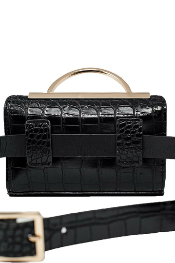 Q2 Leather-look waist bag black