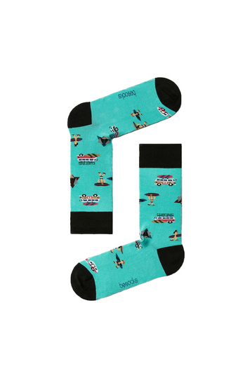 Besocks® BeSurfer organic cotton socks turquoise