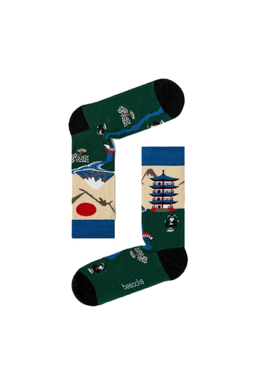 Besocks® BeJapan organic cotton socks green