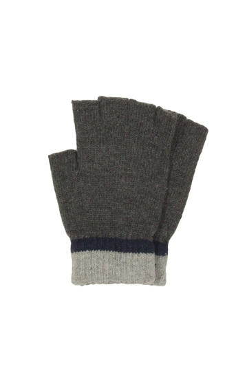 Fingerless knit gloves dark grey