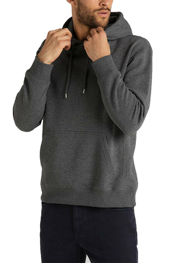 Lee plain hoodie dark grey mele