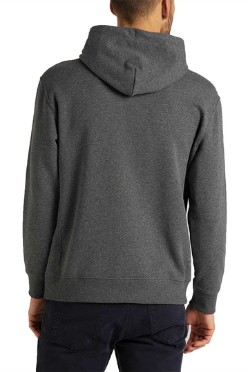 Lee plain hoodie dark grey mele