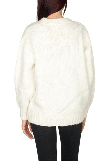 Open front knit cardigan white