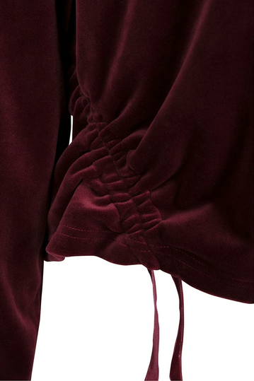 Urban Classics cropped velvet hoodie port