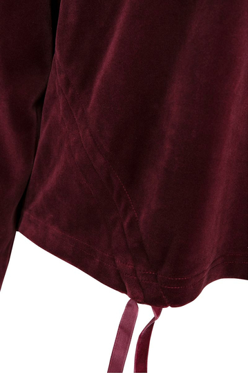 Urban Classics cropped velvet hoodie port