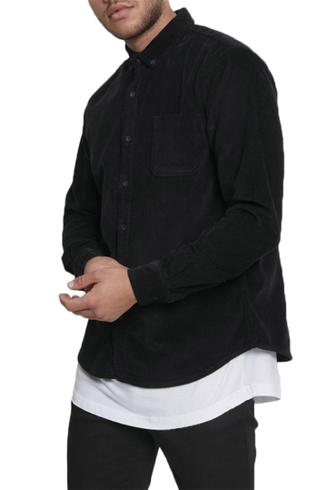 Urban Classics corduroy shirt black