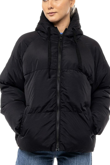 Biston puffer jacket with hood black