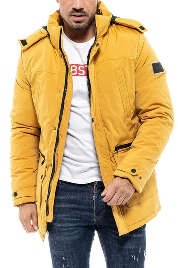 Biston puffer jacket with removable hood yellow