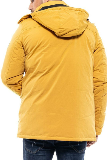 Biston puffer μπουφάν κίτρινο με αποσπώμενη κουκούλα