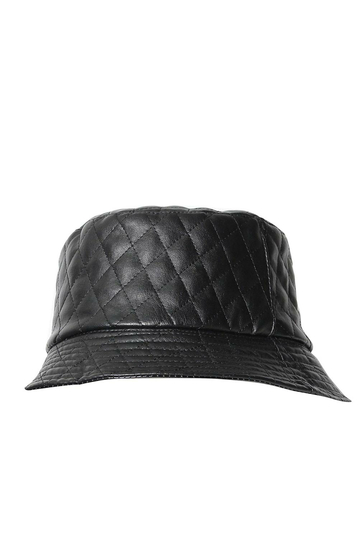 Quilted bucket hat black