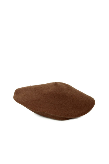 Women's wool beret brown