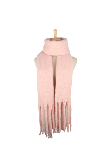 Fringe scarf pink