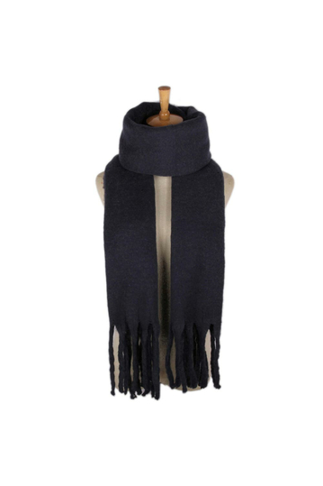 Fringe scarf blue