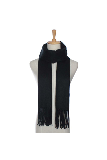 Fringe scarf black