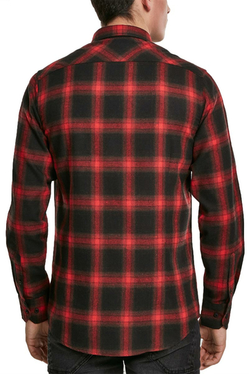 Urban Classics καρό πουκάμισο φανέλα μαύρο-κόκκινο