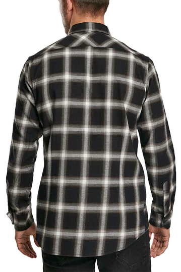 Urban Classics καρό πουκάμισο φανέλα μαύρο-λευκό