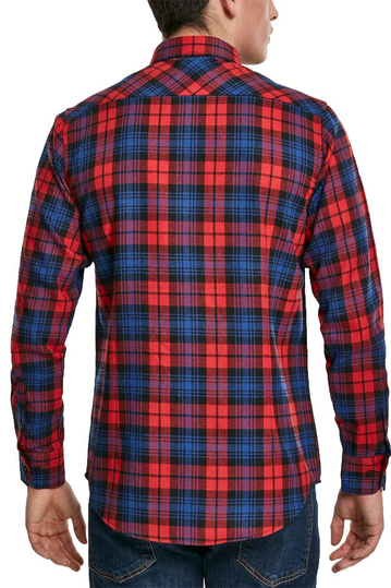 Urban Classics καρό πουκάμισο φανέλα κόκκινο-ρουά