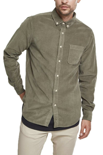 Urban Classics corduroy shirt olive